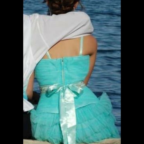 Jovani Tiffany blue size 2 - Picture 2 of 2